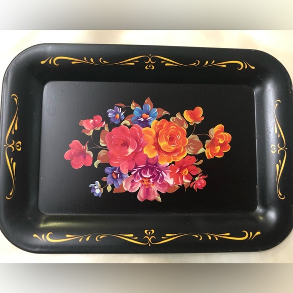 Vintage flora metal storage tray 4pcs- SMALL SIZE- - Picture 5 of 8